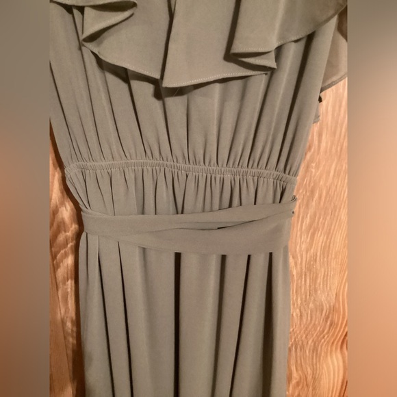 Baltic Born Katya Ruffle Maxi Dress olive green color - Picture 5 of 7